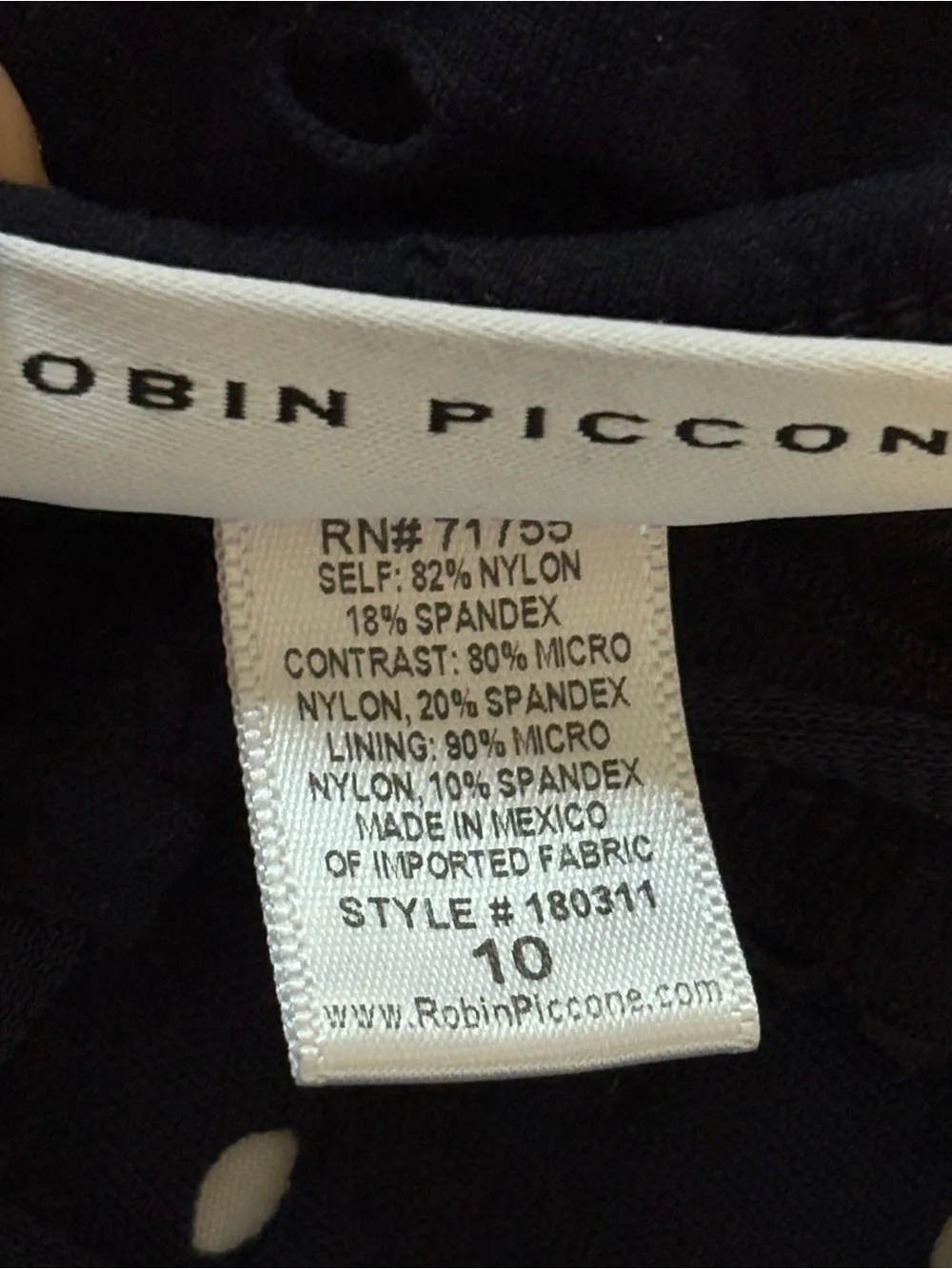 Robin Piccone Clarissa One Piece Swimsuit In Midnight Navy Sz 10 Bathing Suit